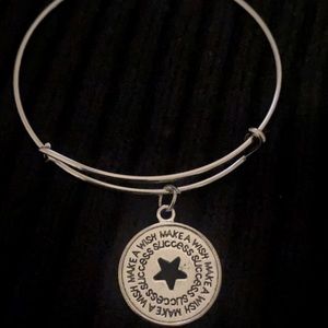 Silver Expandable Bracelet with Charm